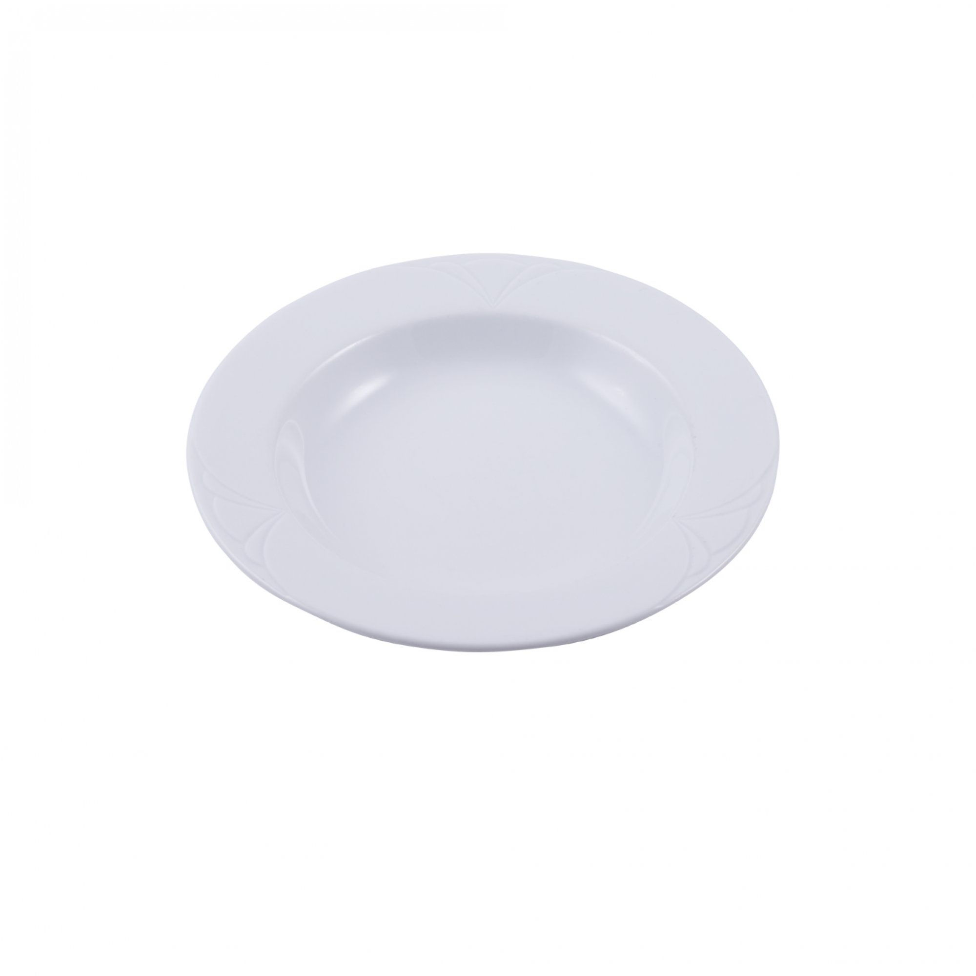 assiette creuse blanche en porcelaine resistante 25cm a rebord
